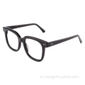 Men Bridge Transparente Unisex Acetate Frame Gafas de ojos